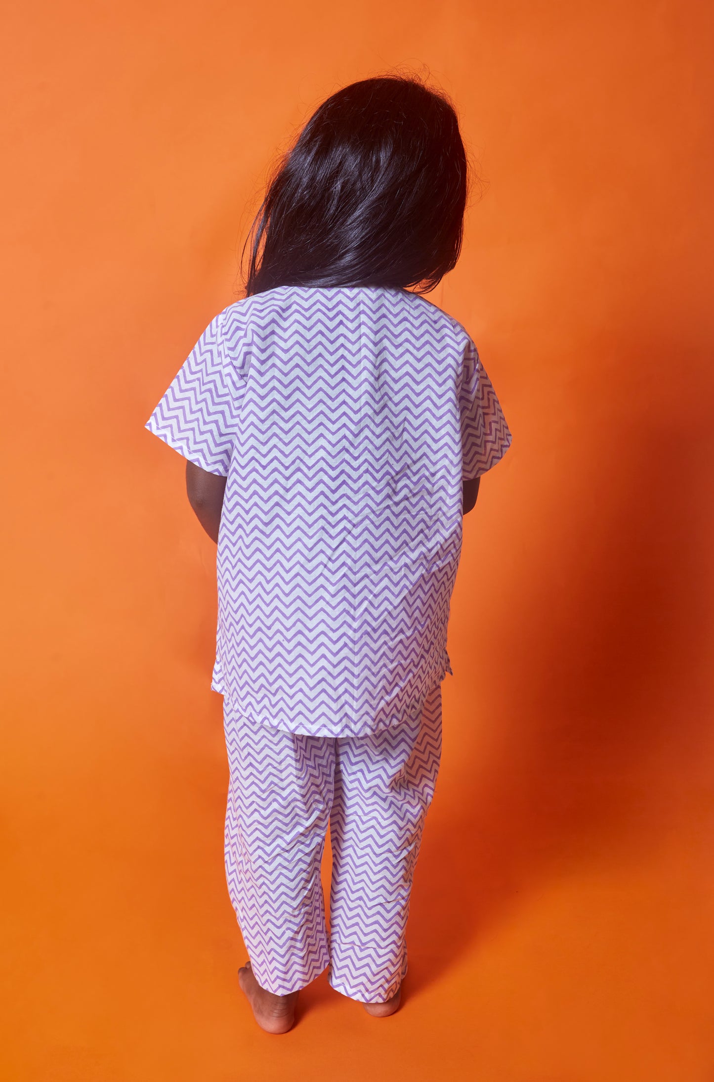 Lavender Chevron kids pajama sets