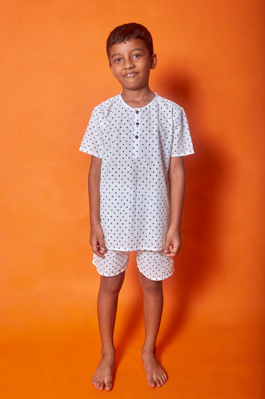 Polka dot kids pajama sets