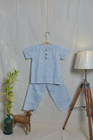 Blue Ziggy Chevron Jammies Set