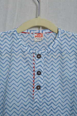 Blue Ziggy Chevron Jammies Set